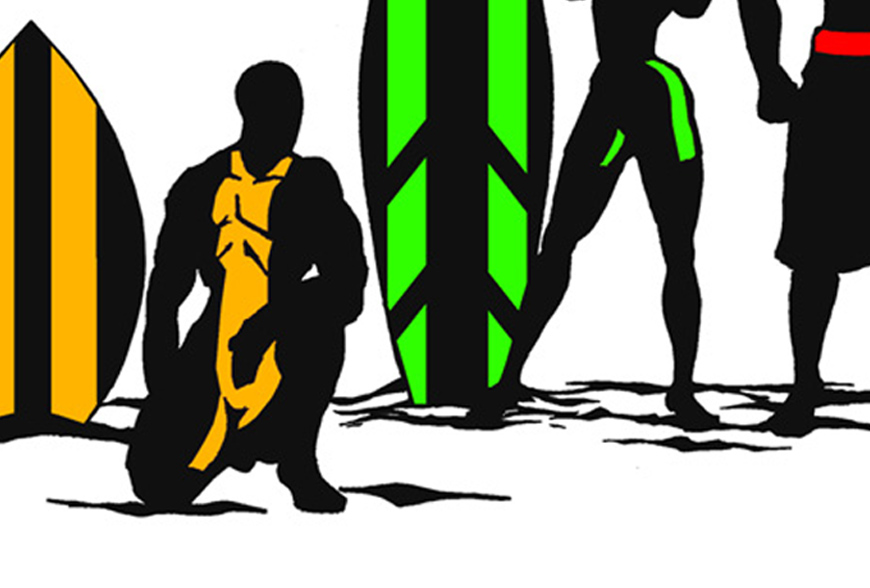 Silhouette of Surfers