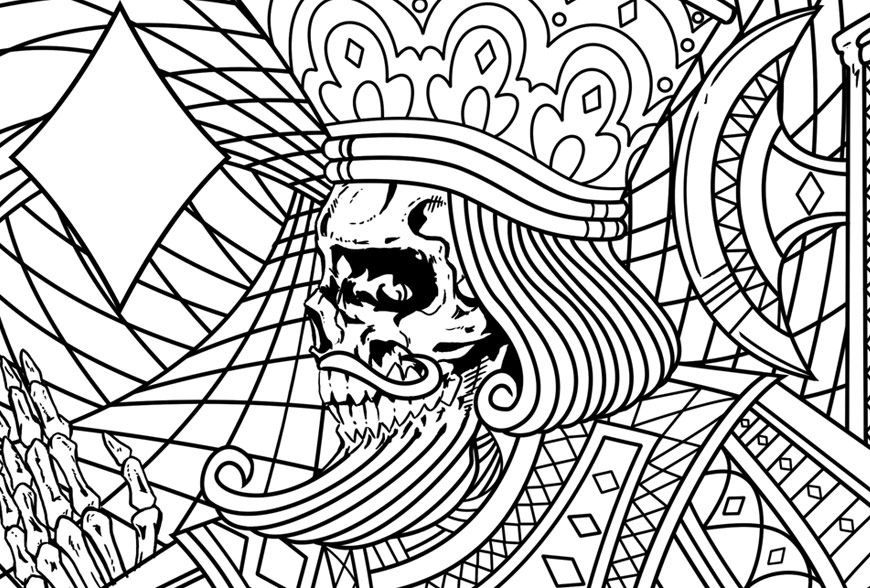 Dealer's Choice - Adult Coloring Book - Skull Edition